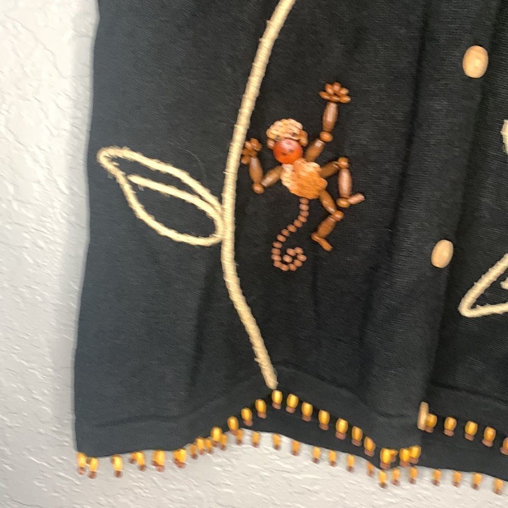 Bellepointe beaded monkey design sweater size L - Picture 2 of 9